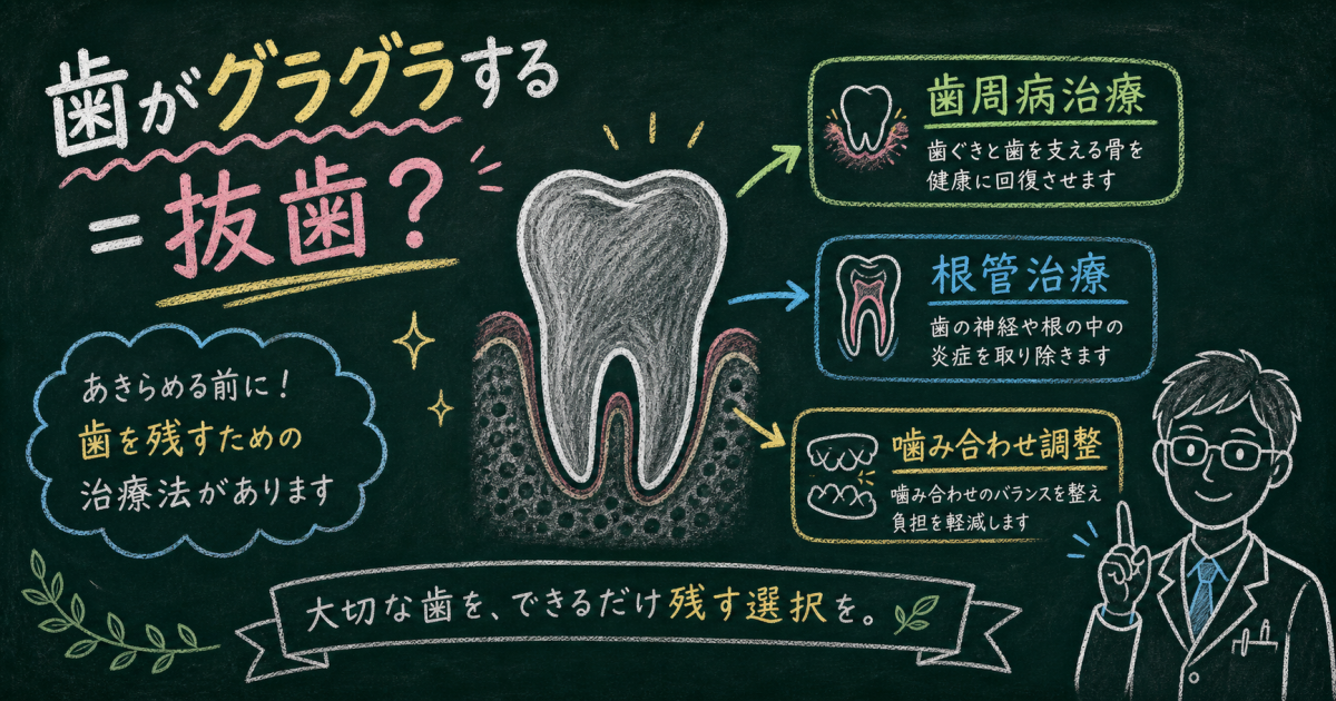 歯がグラグラする＝抜歯？出費を抑えて自分の歯を残す3つの治療