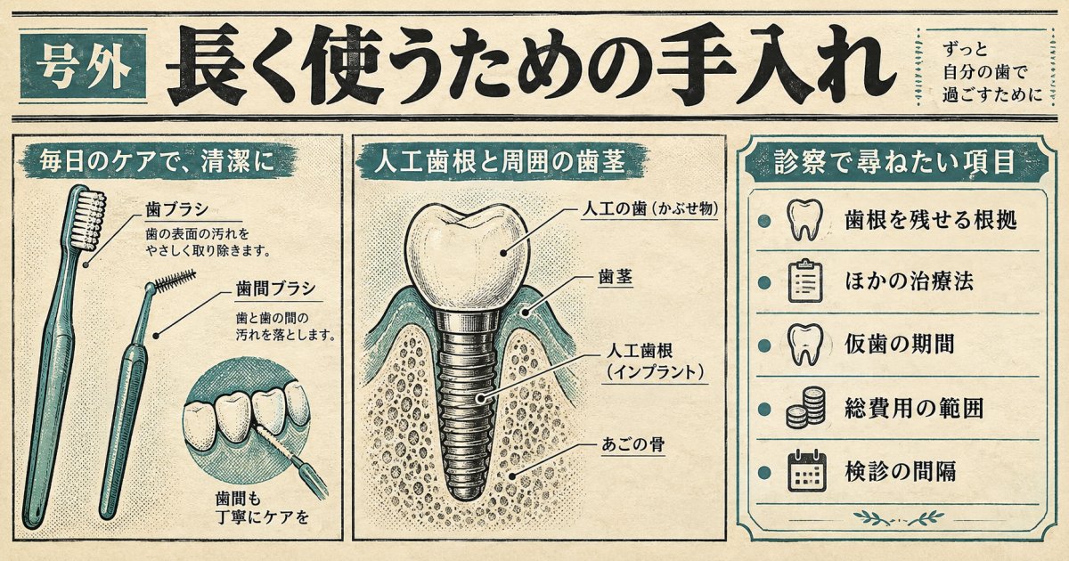 長く使うための手入れと、自分に合う治療の決め方
