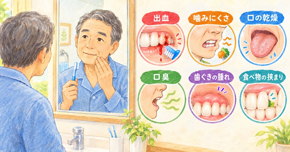 歯ぐきの出血や噛みにくさは歯周病のサイン?60代で歯科に相談する目安